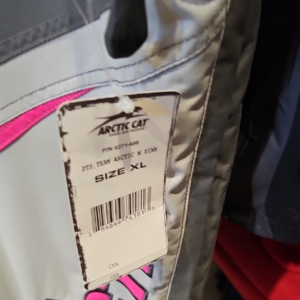 Team Arctic Cat Women's Pink, Grey and Black Snowmobile Pants Size XL NWT - Picture 10 of 10